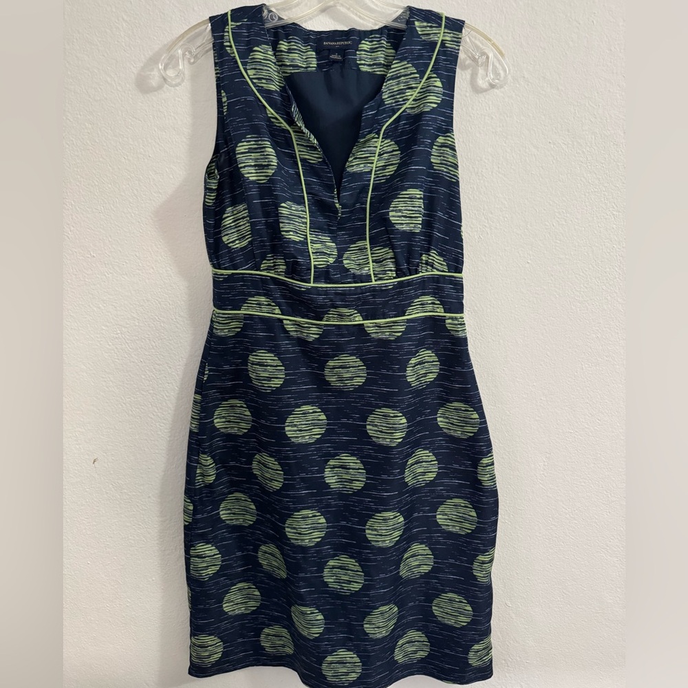 Banana Republic Navy and Lime Mini Dress